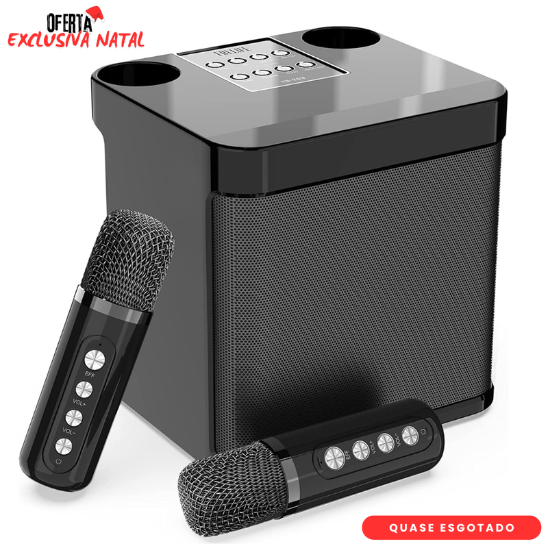 Mbox Karaokê com 2 microfones sem fio